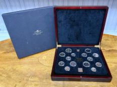 London Mint - Box Containing 40th Anniversary of the Last Pre-Decimal Coinage. In wooden box with