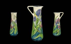 Moorcroft Collectors Club Modern Tube lined Ewer with Stylised Floral Design, Signed to Base. M.C.