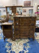 Waring & Gallows of Lancaster, shaped front chest of four drawers on short cabriole legs. Height