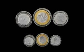 Collection of 925 Silver Proof Coins. All In Capsules. Includes £1.00 Coin, £1.00 Coronation