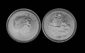 Royal Mint Brittania 1oz Fine Silver Coin - Purity 999. Still In Capsule. Date 1999. Mint