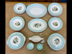 Johnson Bros. 'Snow White' Dinner Service, comprising 12 dinner plates, 11 side plates, two lidded