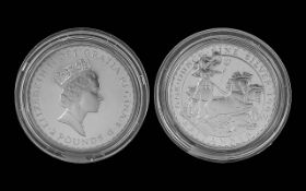 Royal Mint Brittania 1oz Fine Silver Coin - Purity 999. Still In Capsule. Date 1997. Mint