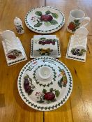 Box of Port Meirion Pottery, includes a large cheese dish and cover, butter dish, two toast racks,