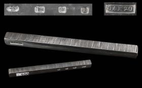 ' Gerald Benney ' Contemporary Silver Maker - A Fine Sterling Silver Bar ' Paperweight ' Ribbed