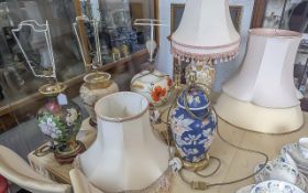 A Collection of Assorted Table Lamps. ( 5 ) In Total. Various Designs and Colours.