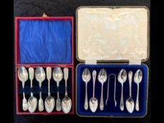 Two Boxed Sets of Silver Teaspoons, makers Cooper Brothers & Sons of Sheffield 1912, and John Hodder