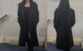 Ladies Wool Mix Overcoat, dark blue with