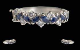 Ladies 18ct Gold Contemporary Sapphire/D