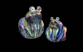 Two John Ditchfield Iridescent Glass Pap