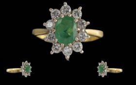 Ladies Pleasing Quality 18ct Gold Emeral