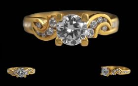 Ladies Modern 22ct Yellow Gold Diamond S