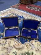 Two Large Wooden Cutlery Boxes, one wi