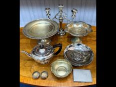 Box of Silver Plate, comprising a tea po