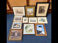 Collection of Prints, various sizes, top