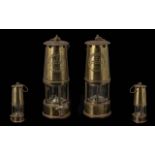 Two Brass Miner's Lamps, both Type 6, made by Eccles. Height 9''.