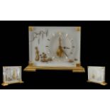 Jaeger Le Coultre Marina No 340 Eight Day Table Clock, Depicting a Geisha Standing by a Tree. c.