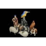 Small Collection of Figures, to include Carleton Ware, Beswick, eight pieces, some with damage.
