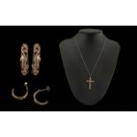 Clogau Gold Of Wales, Sterling Silver And Gold Pendant Cross And Chain Together With Silver