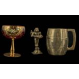 Mixed Collection to include five Bohemian red glass goblets with gold and enamel decoration,