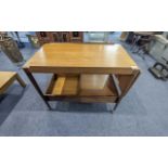 Teak G Plan Hostess Trolley, hinged side tray. Height 28'', length when extended 48'', width 19.