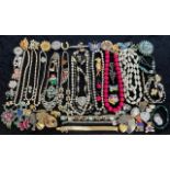 Collection of Quality Costume Jewellery, comprising bracelets, necklaces, pearls, beads, crystal