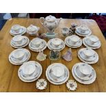 Box of Porcelain & Pottery, to include a Czechoslovakian bone china tea set comprising tea pot,