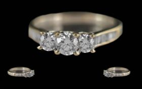 Ladies Excellent Quality 18ct White Gold Diamond Set Dress Ring. Full Hallmark to Interior of Shank.