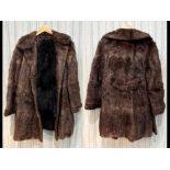 Ladies Dark Brown Mink Coat, with collar and reveres, hook and eye fastening, slit pockets, fully