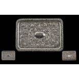Edwardian Period 1902 - 1910 Fine Quality Sterling Silver Ornate Embossed Tray of Rectangular