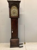 Bayley of Uttoxeter, a late 18th century oak eight day longcase clock, height 210cm, (reduced).
