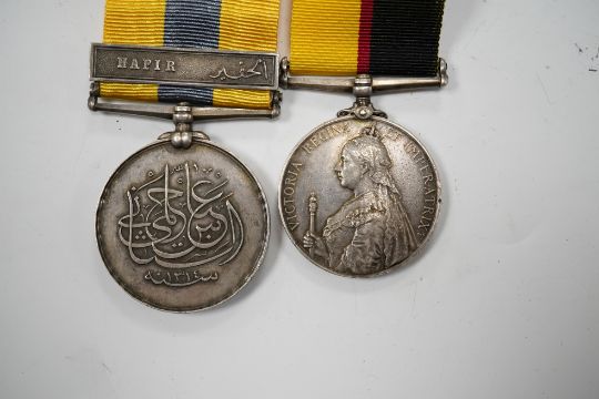 A Queen's Sudan Medal and a Khedive's Sudan (Hafir) Medal, both renamed to 4516 L Cpl W.J. Lee, - Image 3 of 3