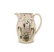Eric Ravilious (1903-1942), a ‘garden implements’ lemonade jug, printed in black with garden