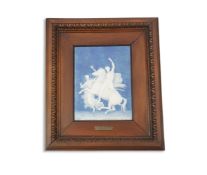 A 'Genie Des Arts' porcelain pâté sur pâté plaque, decorated with classical figures and a winged