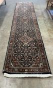 A blue ground runner, 362 x 84cm. Condition - good