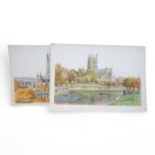 Alfred Robert Quinton (1853-1934), two watercolours for postcard designs of Gloucester Cathedral and