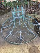 A painted metal garden gazebo, height approximately 365cm. Condition - fair