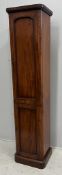 An unusual Victorian mahogany tall two door cabinet, width 44cm, depth 35cm, height 191cm. Condition