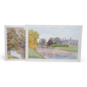 Alfred Robert Quinton (1853-1934), two watercolours for postcard designs of Cambridge scenes; ‘