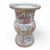 A 19th century Chinese Canton pattern vase, 34.5cm. Condition - poor