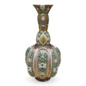A Zsolnay double walled bottle vase, 38cm high. Condition - good