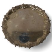 A late George II silver waiter, by Richard Rugg I, London, 1759, 20cm, 10.7oz, repair. Condition -