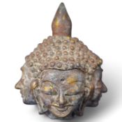 A 19th century Burmese four face Buddha head, 9cm high. Condition - good
