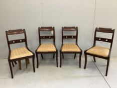 A set of four Regency mahogany dining chairs. Condition - fair
