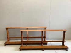 A pair of oak church rails, width 175cm, height 67cm