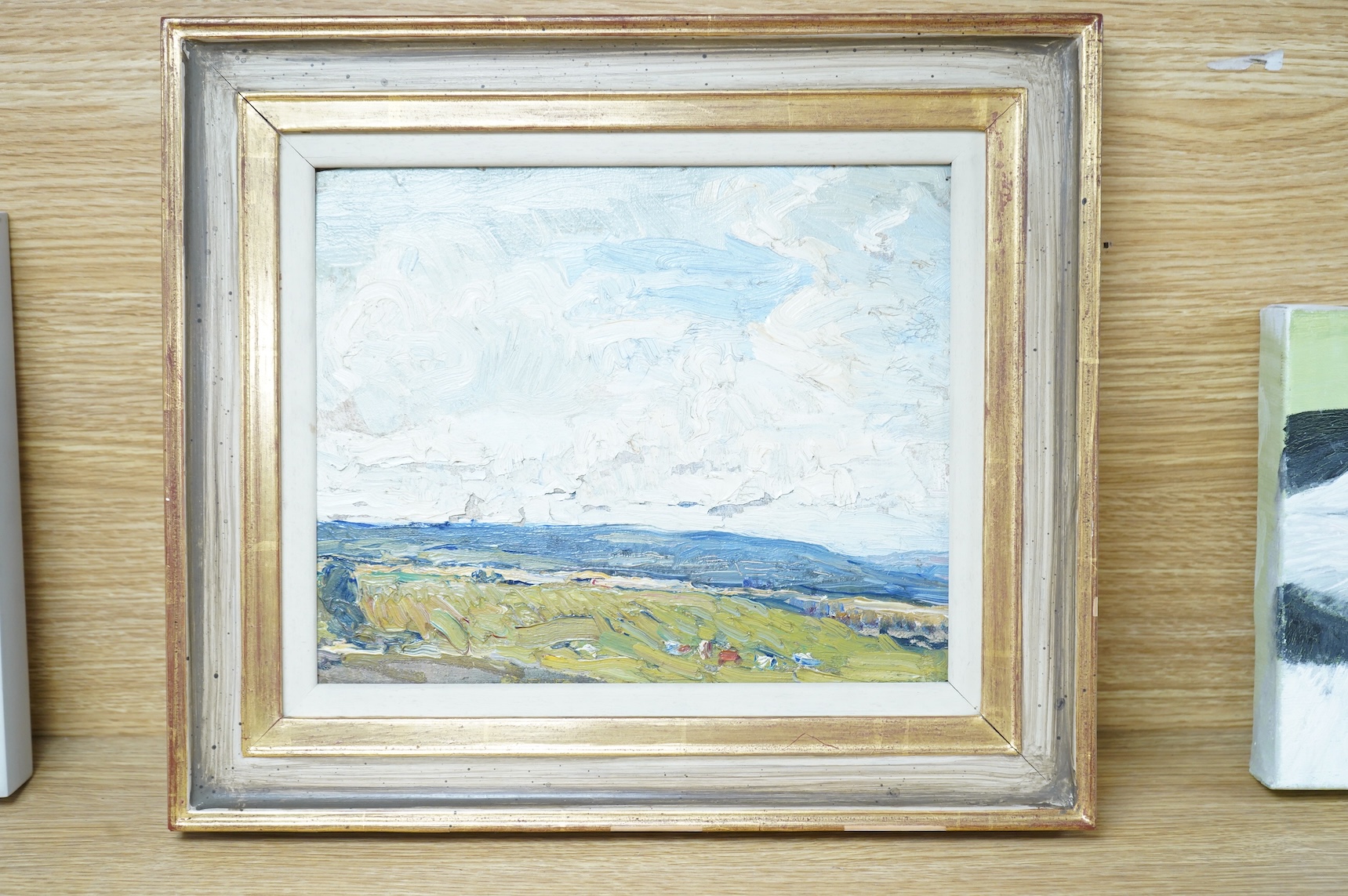 Mark Senior (1864-1927), Landscape, unsigned, label verso, impasto oil ...