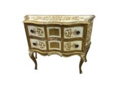 A mid 20th century Italian painted two drawer chest, width 100cm, depth 39cm, height 80cm