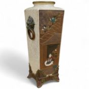 A late 19th century Royal Worcester Japonisme vase, with loss to foot, 28cm