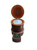 A Victorian mahogany cylindrical commode, diameter 40cm, height 44cm