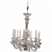 A cut glass chandelier
